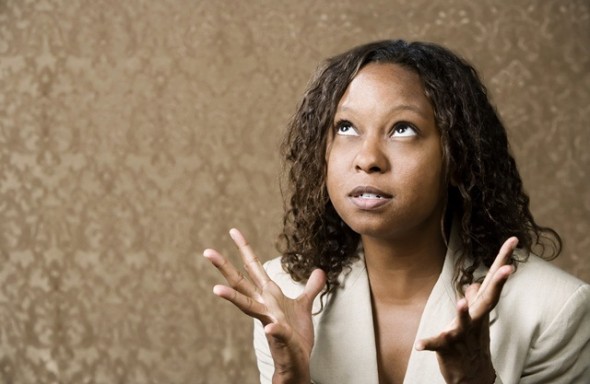 Stressed Pretty African-American Woman