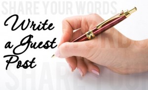 guest posting share your writing lady with pen in hand