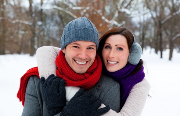Couple in cold weather