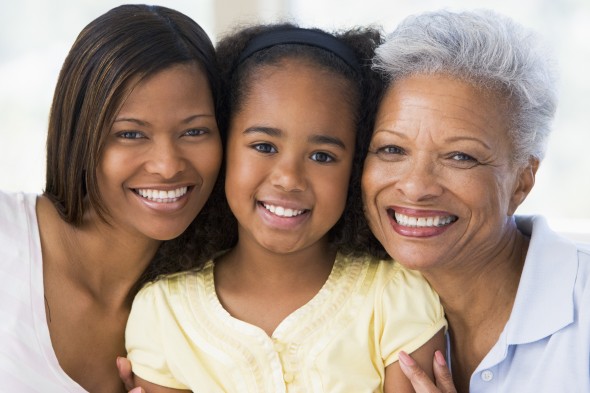 Older black woman with daughter and granddaughter