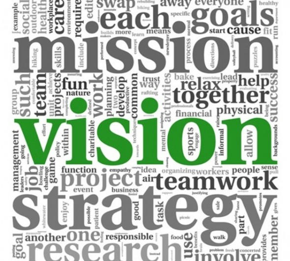 vision mission in word tag cloud